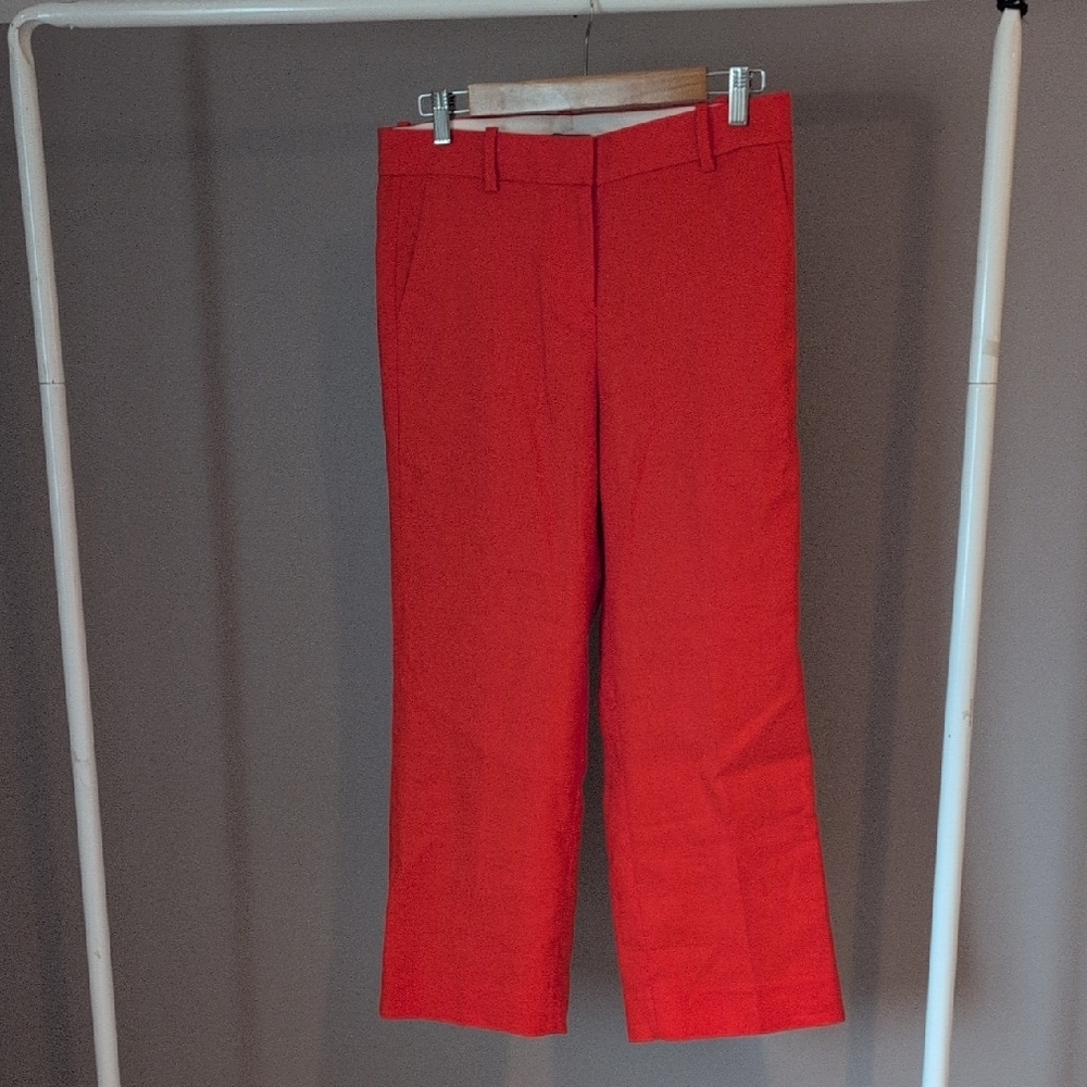 J.Crew Linen Blend Orange Trouser Pants NWT Size 6